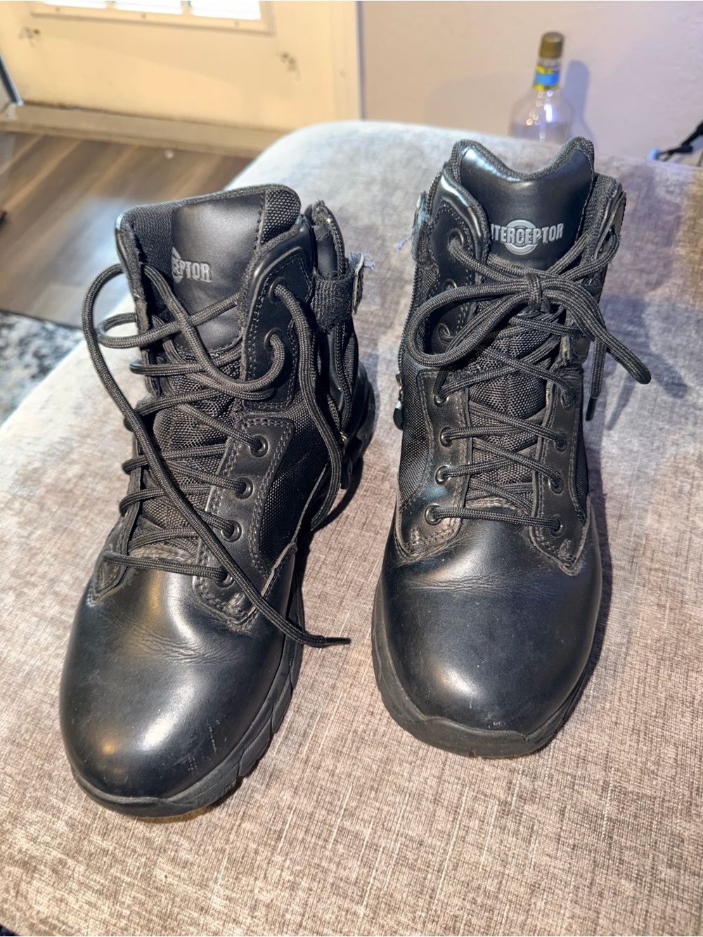 Interceptor Tactical Boots Men’s US 8 / Women’s 9.5 Black Side Zip Duty‎ hiking